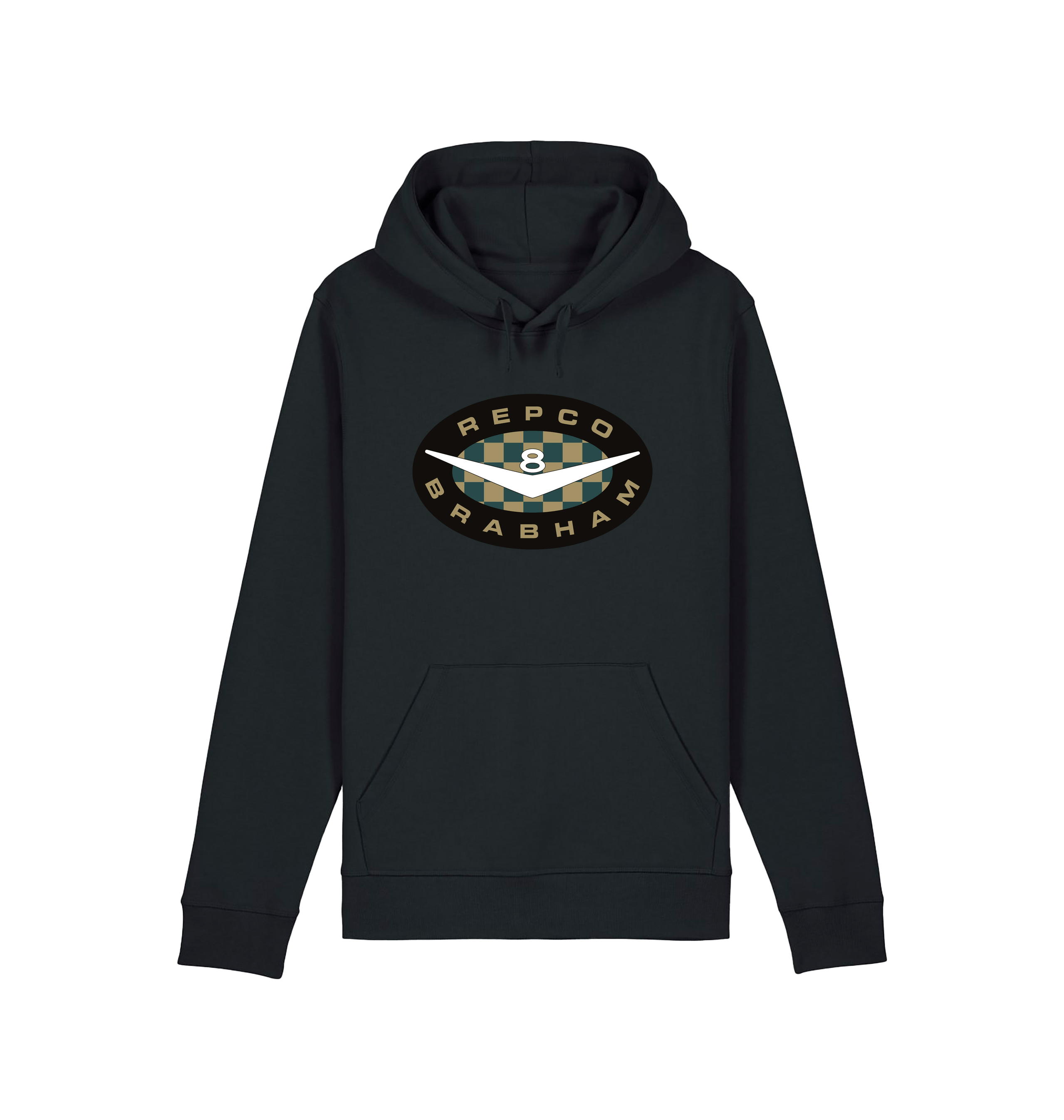 Black Printed Hoody Front