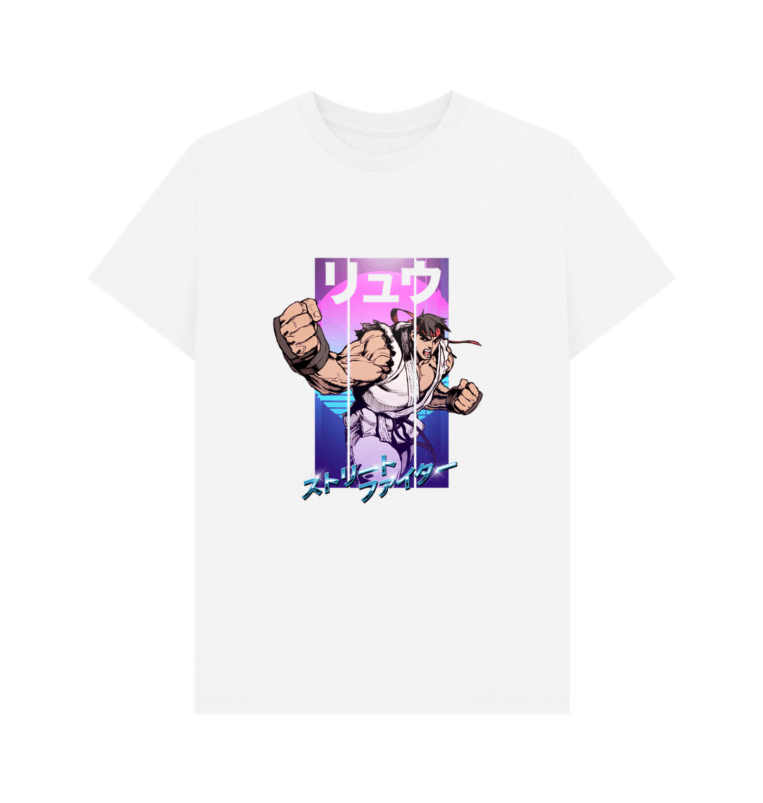 Street Fighter  Ryu Future 80s White  T-Shirt