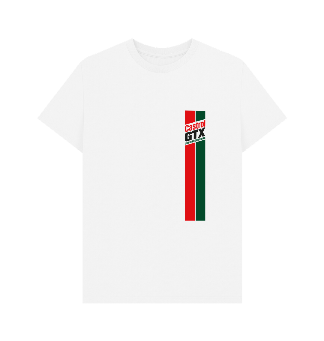 Castrol Box Racing Stripe  White T-Shirt