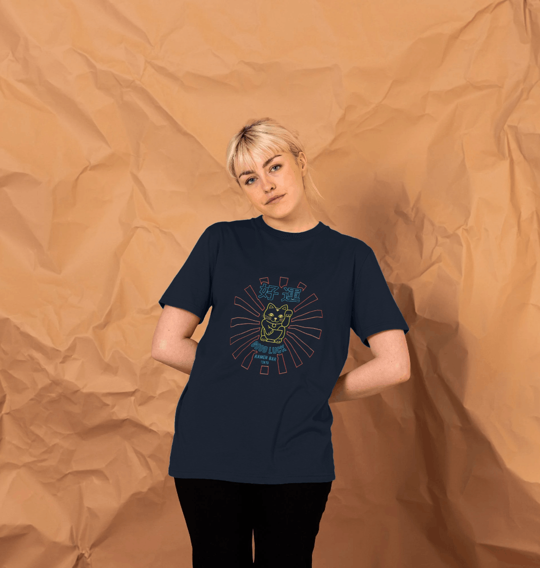 Navy Blue Printed T-shirt